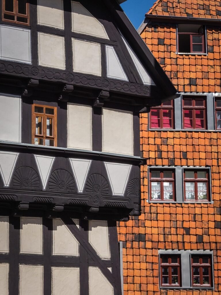 quedlinburg, resin, wood, truss, architecture, facade, vertical